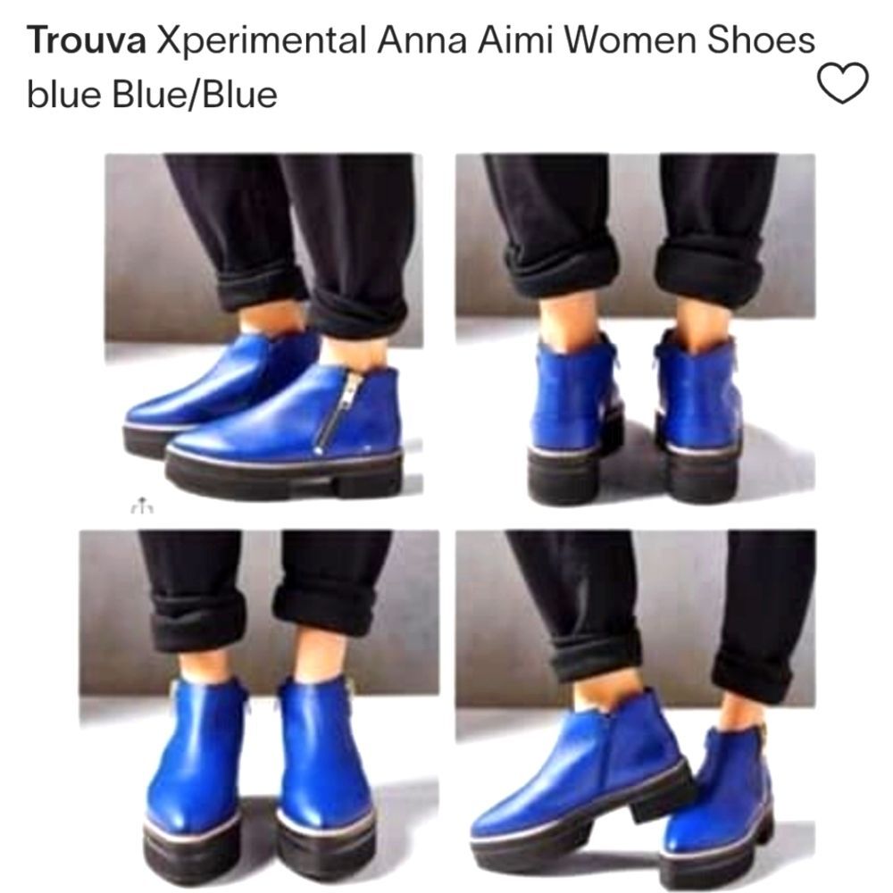 Urban Outfitters Blue Leather Anna Aimi Women's Shoe Booties Sz 41 /10 Euro Boho